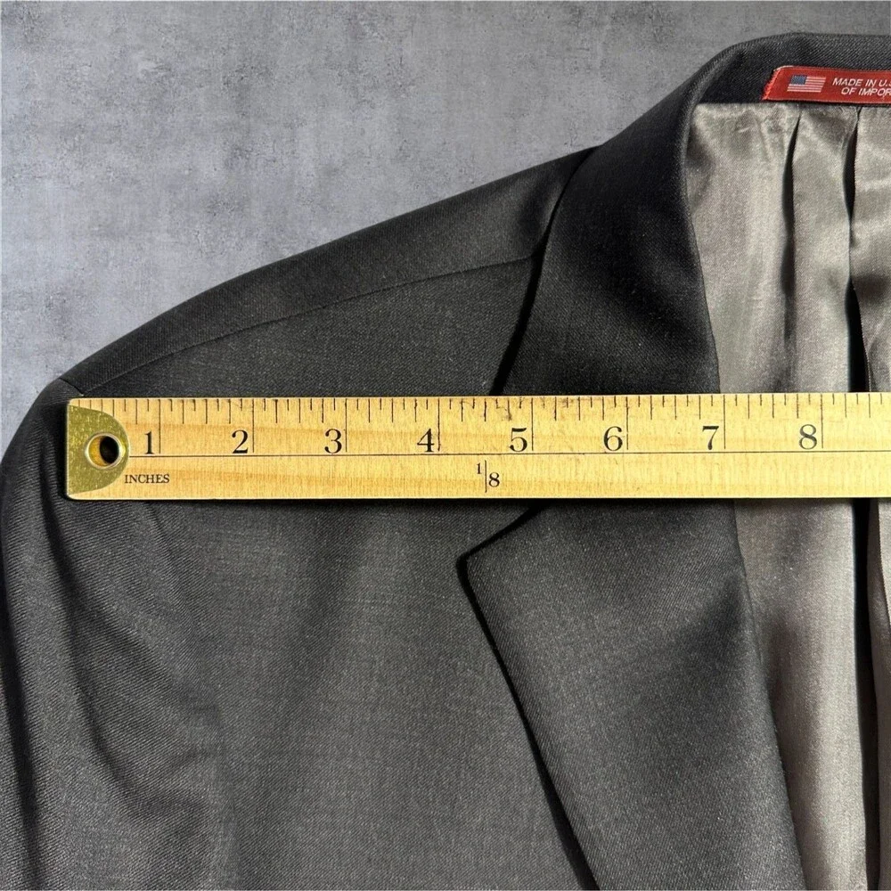 HART SHAFFNER MARX Men Blazer 44R Sport Coat Jacket Two Button Jacket Gray Wool